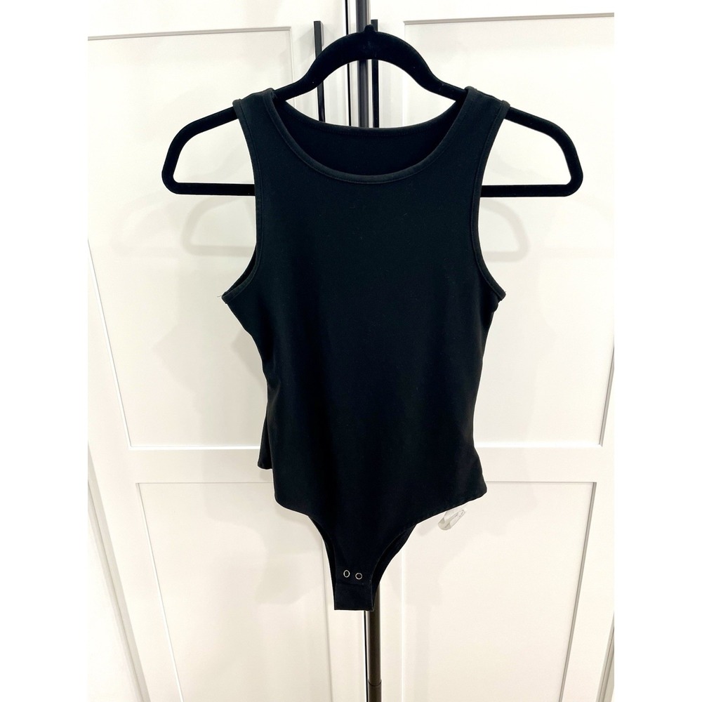 NWT Yogingo Women's Sleeveless‎ Crew Neck Bodysuit - Black Size XS